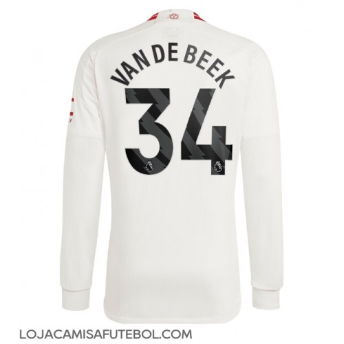 Camisa de Futebol Manchester United Donny van de Beek #34 Equipamento Alternativo 2023-24 Manga Comprida